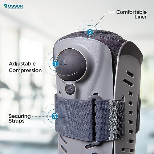 Ossur Rebound Air Walker Boot | Comfortable Walking Boot with Compression Straps & Air Pump Rocker Bottom | Walking Boot for Broken Foot, Walking Boot for Sprained Ankle (High Top, Medium)