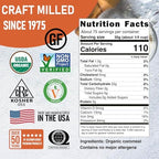 Great River Milling Organic Medium Grind Cornmeal | USDA Organic, Gluten Free, Non-GMO, Kosher | Hearty Texture for Cornbread, Polenta, Muffins, Pancakes & Baking | 5 Lb