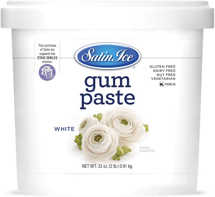 Satin Ice Gum Paste for Cake Decorating, White (2 Pound)