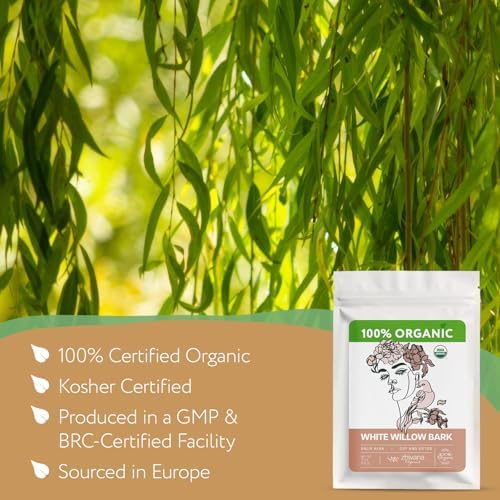 Organic White Willow Bark Tea (4 oz.) – White Willow Bark Herb for Cold Infusions, Decoctions & Herbal Use - Traditionally Used for Occasional Tension & Discomfort