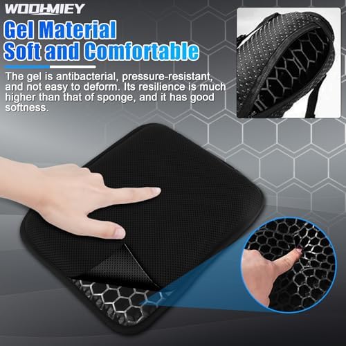Motorcycle Cushion, Motorcycle Shock Absorbing Cushion, with Hollow Structure, Breathable Mesh Cover, Elastic Gel, Pressure Release, High Resilience TPE