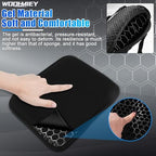 Motorcycle Cushion, Motorcycle Shock Absorbing Cushion, with Hollow Structure, Breathable Mesh Cover, Elastic Gel, Pressure Release, High Resilience TPE