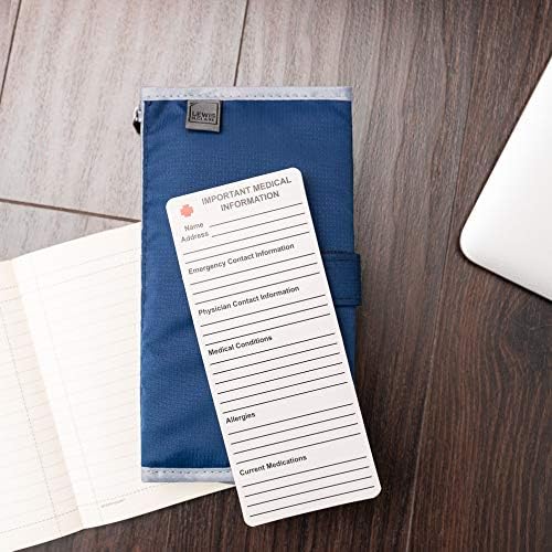 Lewis N. Clark Travel Pill Organizer, for Vitamins, Medication, Prescriptions, Or Medicine Storage, 16 Slot Pouch, Navy