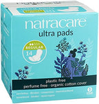 Natracare Slim Fitting Ultra Pads with Wings, Regular, Made with Certified Organic Cotton, Ecologically Certified Cellulose Pulp and Plant Starch (12 Pack, 168 Pads Total)