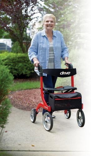 Drive Medical RTL10266BK Nitro Foldable Rollator Walker with Seat, Standard Height, Black