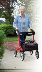 Drive Medical RTL10266BK Nitro Foldable Rollator Walker with Seat, Standard Height, Black