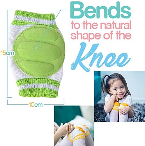 Acfun 3 Pairs Baby Knee Pads for Crawling - Adjustable Breathable Waterproof Safety Protector, Anti-Slip Elastic Knee Elbow Pads Cushion for Babies, Toddlers, Infants, Boys, Girls, Kids