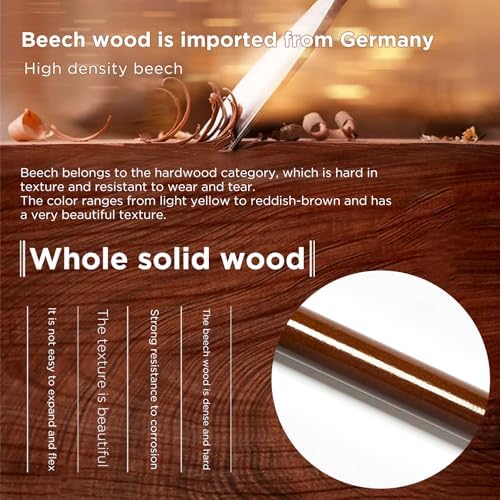 GUYUE Handmade Wooden Walking Cane for Men and Women Ergonomic Wood Cane for Seniors Better Rubber Tips - 37 Inches