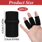 Ouligay 20 PCS Finger Sleeves Black Sport Finger Brace Protector Compression Sleeve Breathable Elastic Thumb Sleeves Thumb Splint Brace Support for Basketball, Golf Sports Aid Support