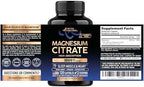 Magnesium Citrate Capsules 1000mg | High Absorption Supplement - Sleep, Muscle & Heart Support - Vegan | Non-GMO - Made in USA - As Powder | Pills | Tablets - 120 Capsules, 2 Month Supply