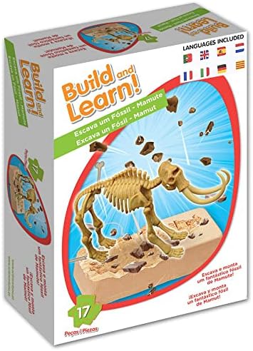 Science4you Mammoth Dinosaur Fossil Digging Kit - Excavate and Assemble 17 Mammoth Dino Bones - Ideal Dinosaur Excavation Kit, Archeology and Paleontology Sets Toy, Dino Gifts for Kids Age 6 7 8 9 10+