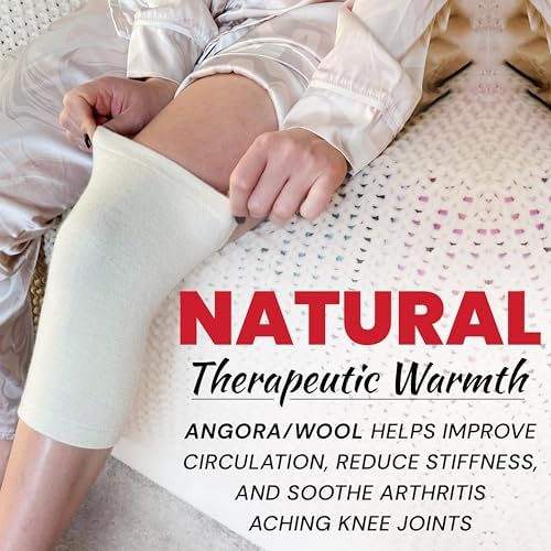 MAXAR Angora/Wool Knee Sleeve for Men & Women - Soft, Warm Support to Improve Circulation and Alleviate Arthritis Joint Pain - Lightweight Knee Warmer (XXL, 1 pc)