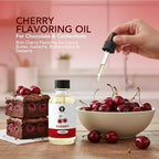 Dolce Flav Cherry Extract – 2 Ounce Oil-Soluble Kosher, Sugar-Free, Concentrated Fruity Flavor for Candy, Chocolates & Desserts, Includes Measured Dropper