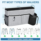 Dotday Upgraded Walker Basket for Folding Walker, Foldable Walker Bag with Cup Holder, Walker Accessories for Seniors with Limited Mobility, Large Capacity & Never Tipping Over- Not Fit for Rollator