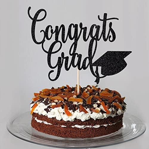 Black flash Congrats Grad Cake Topper,2026 Graduation Cake Topper, Congrats Grad Decorations,2026 High School/College/Senior Graduation Party Decorations Supplies.