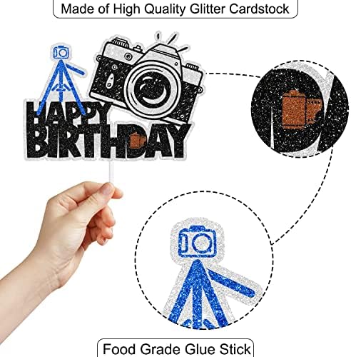 Photographer Birthday Cake Topper - Outdoor Photography Party Photographer Birthday Party Camera Tripod Decoration。- SugarGera