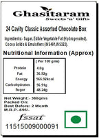 Ghasitaram Gifts Valentines Gift Valentines Day Chocolates for Girlfriend/Boyfriend/Husband and Wife Valentines Special Chocolate Valentines Gifts - 24 Cavity Classic Assorted Chocolate Box