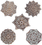 Royal Kraft Mandala Wooden Printing Stamps (Set of 5) - DIY Henna Fabric Textile Paper Clay Pottery Blocks Htag2209