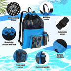 4 Pcs Swim Training Pull Buoy Hand Paddles Set Include 1 Big Mesh Backpack 1 Buoy 2 Hand Paddles with Adjustable Straps Swim Training Equipment Kit for Adults