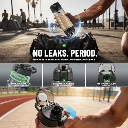 FANS-ONE Electric Protein Shaker Bottle – No Clumps, Smooth Every Time |USB-C Rechargeable Vortex Mixer | Leakproof Double-Lock Lid| 24oz BPA-Free Tritan| Blender For Protein Shakes & Meal Replacement