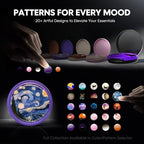Serfeymi Small Pill Case for Purse, Unique Artistic Patterns Travel Pill Box with 3 Compartments, Portable Mini Pill Organizer for Pocket, Decorative Pill Container for Purse - Purple(StarryNight)