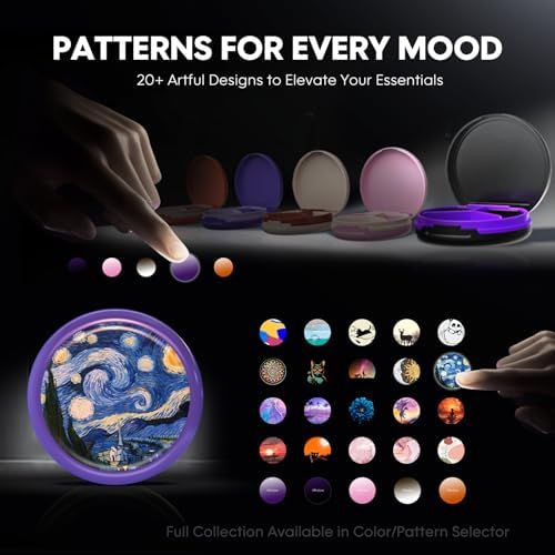 Serfeymi Small Pill Case for Purse, Unique Artistic Patterns Travel Pill Box with 3 Compartments, Portable Mini Pill Organizer for Pocket, Decorative Pill Container for Purse - Purple(StarryNight)