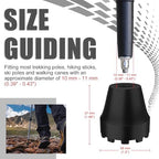 supregear Replacement Rubber Tips for Trekking Poles and Walking Sticks, Anti-Slip Shock-Absorbing Black Feet Caps, Universal Fits 11 mm Standard Hiking Canes and Collapsible Walkers