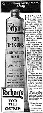 Ad Toothpaste 1919 Namerican Advertisement for ForhanS for The Gums 1919 Poster Print by (18 x 24)