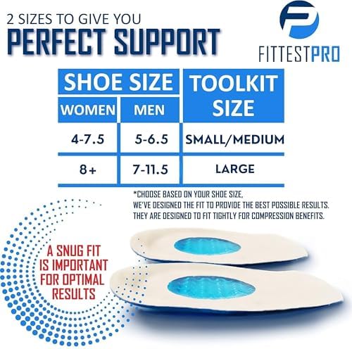 Plantar Fasciitis Foot Pain Relief 14-Piece Kit – Premium Planter Fasciitis Support, Gel Heel Spur & Therapy Wraps, Compression Socks, Foot Sleeves, Arch Supports, Heel Cushion Inserts & Heel Grips