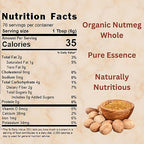Spicy Organic Premium Nutmeg 16 oz (454g) | Whole Nutmeg (Jaiphal/Nuez Moscada) | USDA Organic, Gluten Free, Non-GMO, 100% Natural | Ideal for Coffee, Tea, Curries, Sauces & Baking