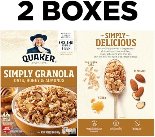 Quaker Simply Granola Honey & Almond, (Pack of 2)