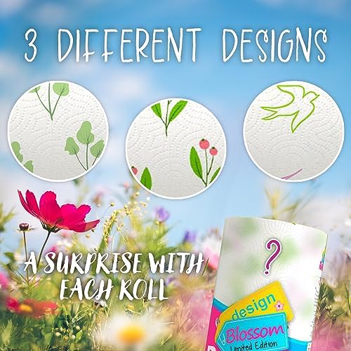 Renova Kitchen Paper Towels, Blossom Design, XXL Roll, 120 Sheets, White