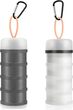 Accmor 2 Pcs Protein Powder Container to Go with Funnels Stand, 4 Compartments Stackable Protein Powder Dispenser for Workout, Fitness, Travel