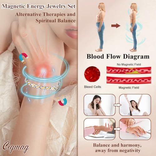Magnetic Bracelets for Women, Titanium Steel Premium Ultra Strength Magnets,Waterproof and Adjustable