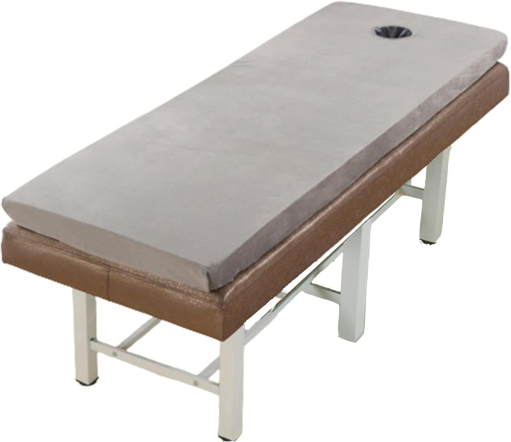 KKCD Lash Bed Cushion Topper Non-Slip Beauty Salon Mattress with Elastic Bands Plush Massage Table Mattress Pad with Square Head and Face Breath Hole 3cm/6cm Thickness,Gray 6cm,80x190cm