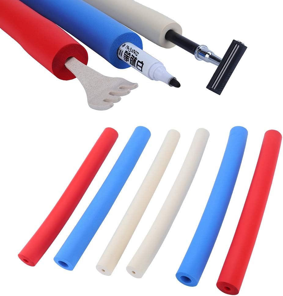 6Pcs Foam Grip Tubing, Shaving Pen Foam Grip Tube, Foam Handle Sleeve, Utensil Padding Grips, Larger Grip Pipe Tool for Dexterity, Disabled, Wholesale Business