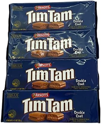 Arnotts Tim Tam Double Coat Australian Chocolate 200g (Pack of 4)