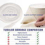 EVERLIT Elasticated Tubular Support Bandage | Stockinette Tubing for Large Arm, Knees, Legs | Light to Moderate Compression Bandage Roll For Tissue Support (Size G | 4.5" x 11 yd)