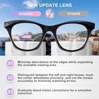 Cat-Eye Photochromic Progressive Readers for Women, TR90 Multifocal Glasses with Blue Light Blocking & Spring Hinge