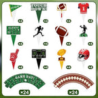 Hooqict 48 Pack Football Cupcake Toppers and Wrappers Football Cupcake Decorations Game Day Sunday Party Supplies for Sports Themed Birthday Party Decorations