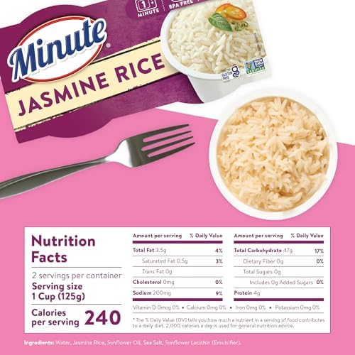 Minute Ready-to-Serve Jasmine Rice, Microwavable Rice Cups, 8.8-Ounce Cups (Pack of 8)