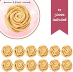Confect Metallic Edible Champagne Gold Roses | Edible Christmas Cupcake Toppers | Edible Flower For Cake Decorating | Pack Of 12 Edible Metallic Sugar Flowers for Cake Decorating
