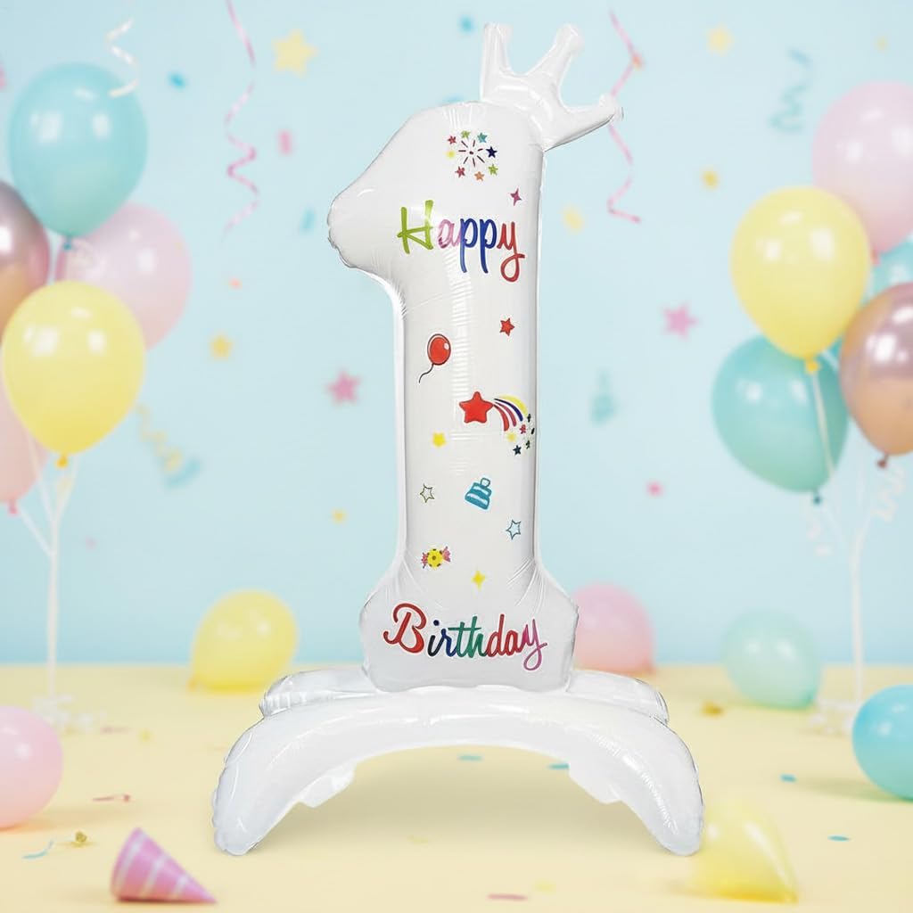1Pc 32 Inch White Standing Crown Digital Aluminum Film Suitable For Birthday Parties, Birthday Gatherings, Anniversaries, Weddings, Graduation Anniversaries, Celebration Decorations