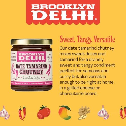 Brooklyn Delhi - Date Tamarind Chutney - Made with Sweet Dates and Tamarind - Vegan, Nothing Artificial - 9oz