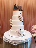 Happily Ever After Wedding Cake Topper - Bride and Groom Embrace Dance Cake Topper for Wedding Engagement Bridal Shower Bachelorette Party Decorations