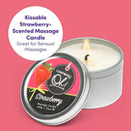 Lovehoney Oh! Strawberry Kissable Massage Candle with 6 Essential Oils - Vegetarian Friendly - 2 oz