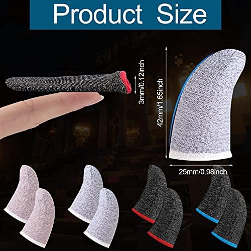Geyoga 40 Pieces Gaming Finger Sleeve for Thumb Sleeves Mobile Gaming Finger Protector(Mixed Colors)
