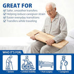 Blue Jay Wooden Transfer Board for Wheelchair Transfers - 32" Heavy Duty Slide Board with Handles - 10" x 32" Patient Assist Device for Car, Bed, Chair & Seniors - Smooth Surface & Tapered Ends