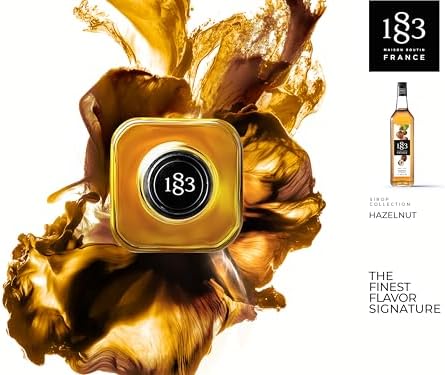 1883 Roasted Hazelnut Syrup for Drinks – Premium French Coffee Syrup – Made in France – 1 Liter Bottle – Perfect for Lattes, Cocktails & Desserts