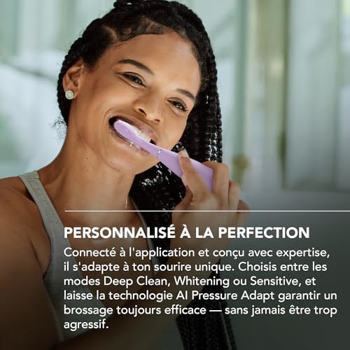 FOREO ISSA 4 Plus Sonic Electric Toothbrush - 4-in-1 AI-Guided Rechargeable Toothbrush Bundle with Extra Silicone & Polymer Hybrid Brush Head, Soft Bristles, Whitening Teeth - Lavander